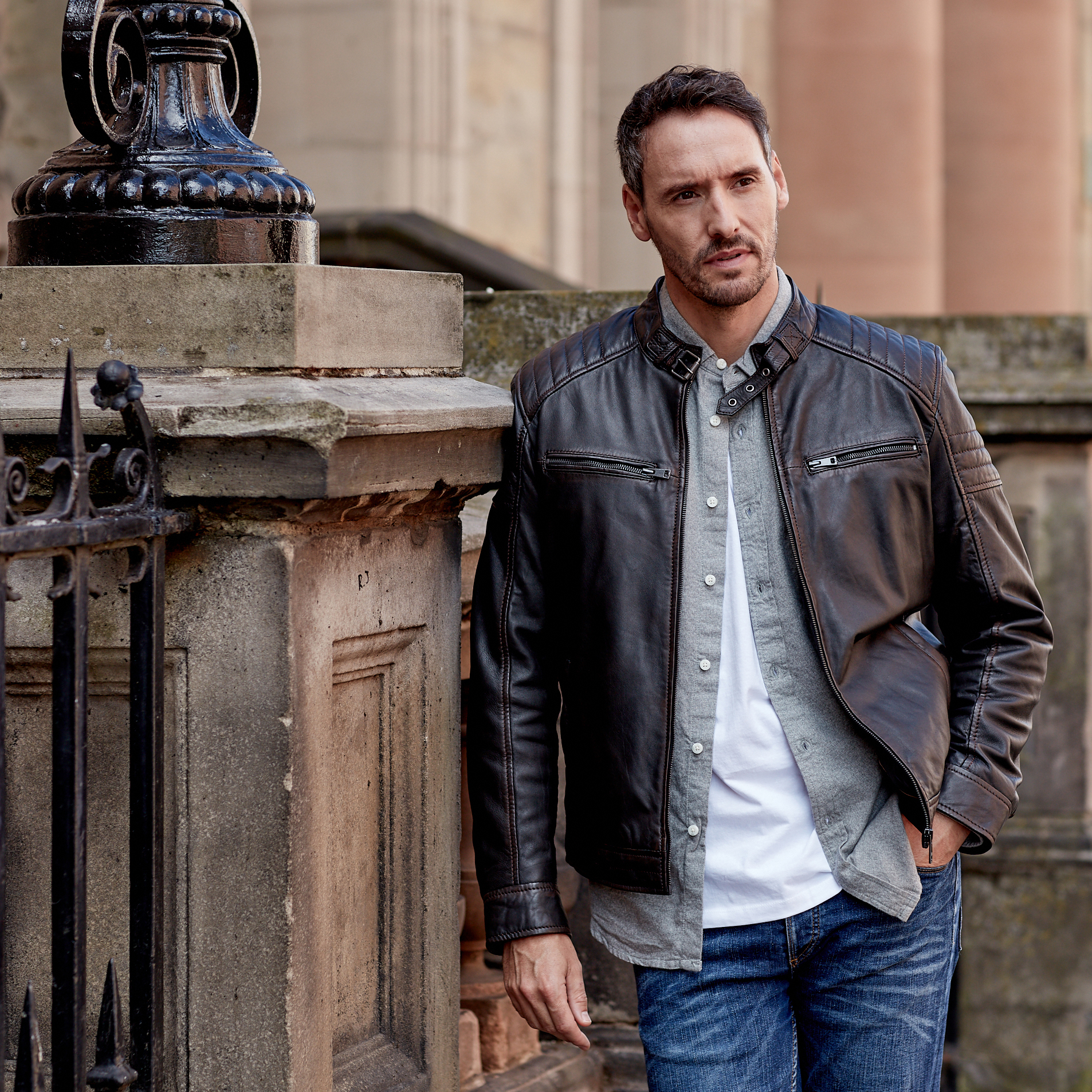 denim jacket over shirt