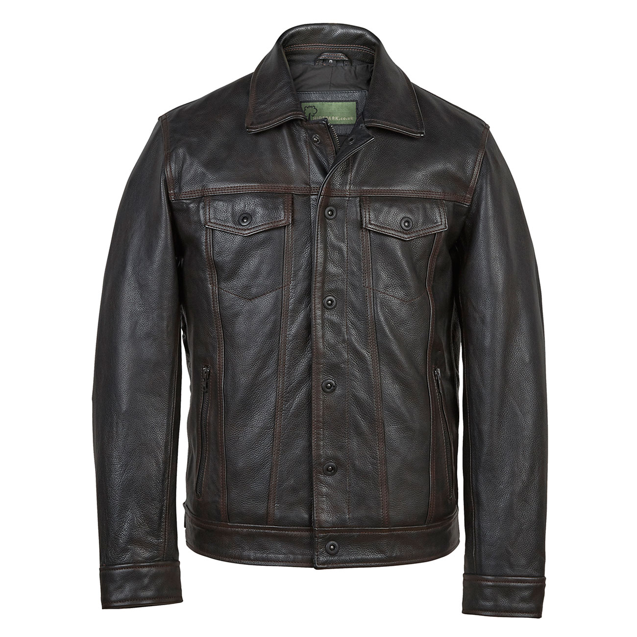 mens black leather blazer