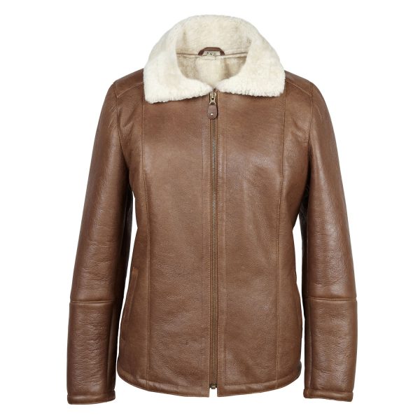Womens Sheepskin Jacket Brown Gillian Womens Sheepskin Jacket Brown Gillian