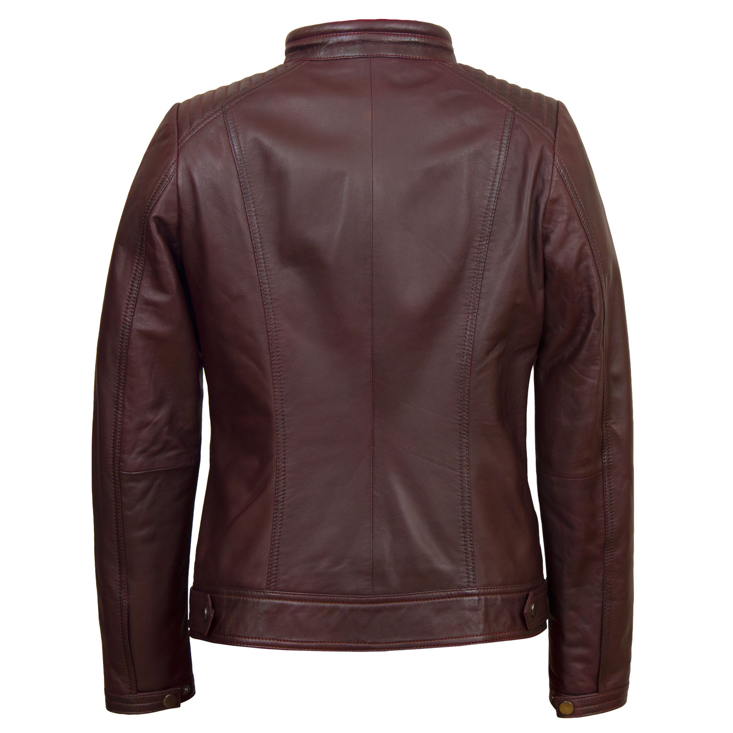 wine coloured leather jacket