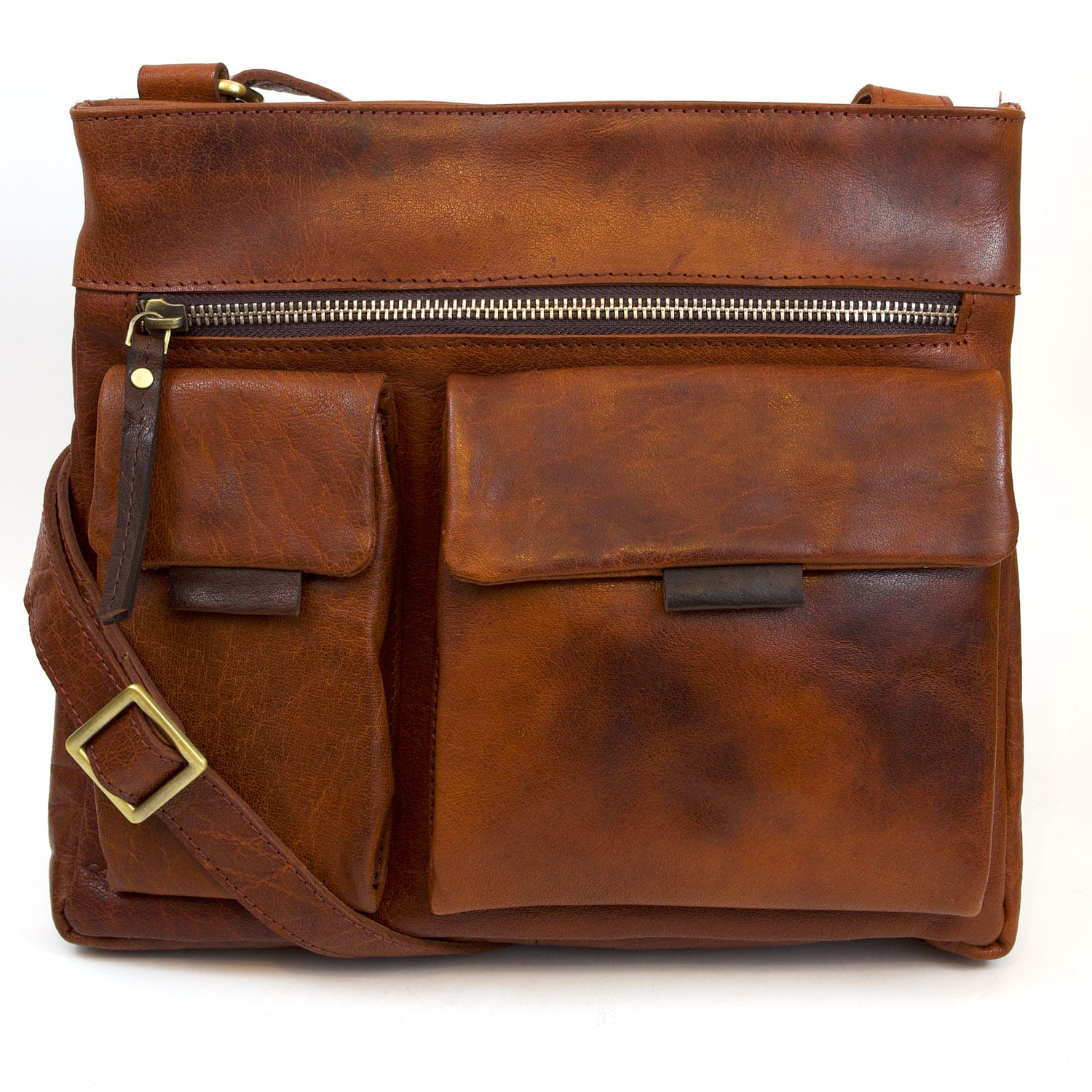 Poppy Women's Cognac Leather Cross Body Bag Hidepark