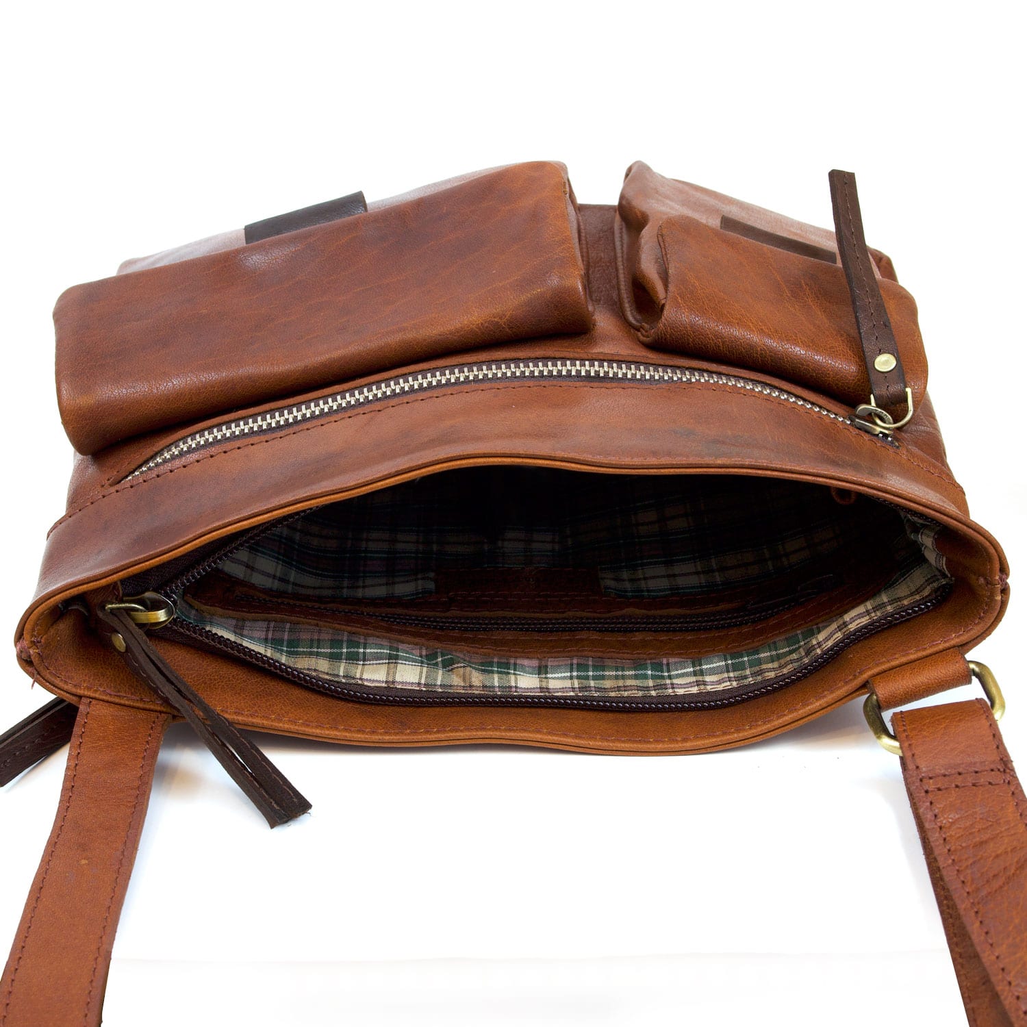 cognac cross body bag