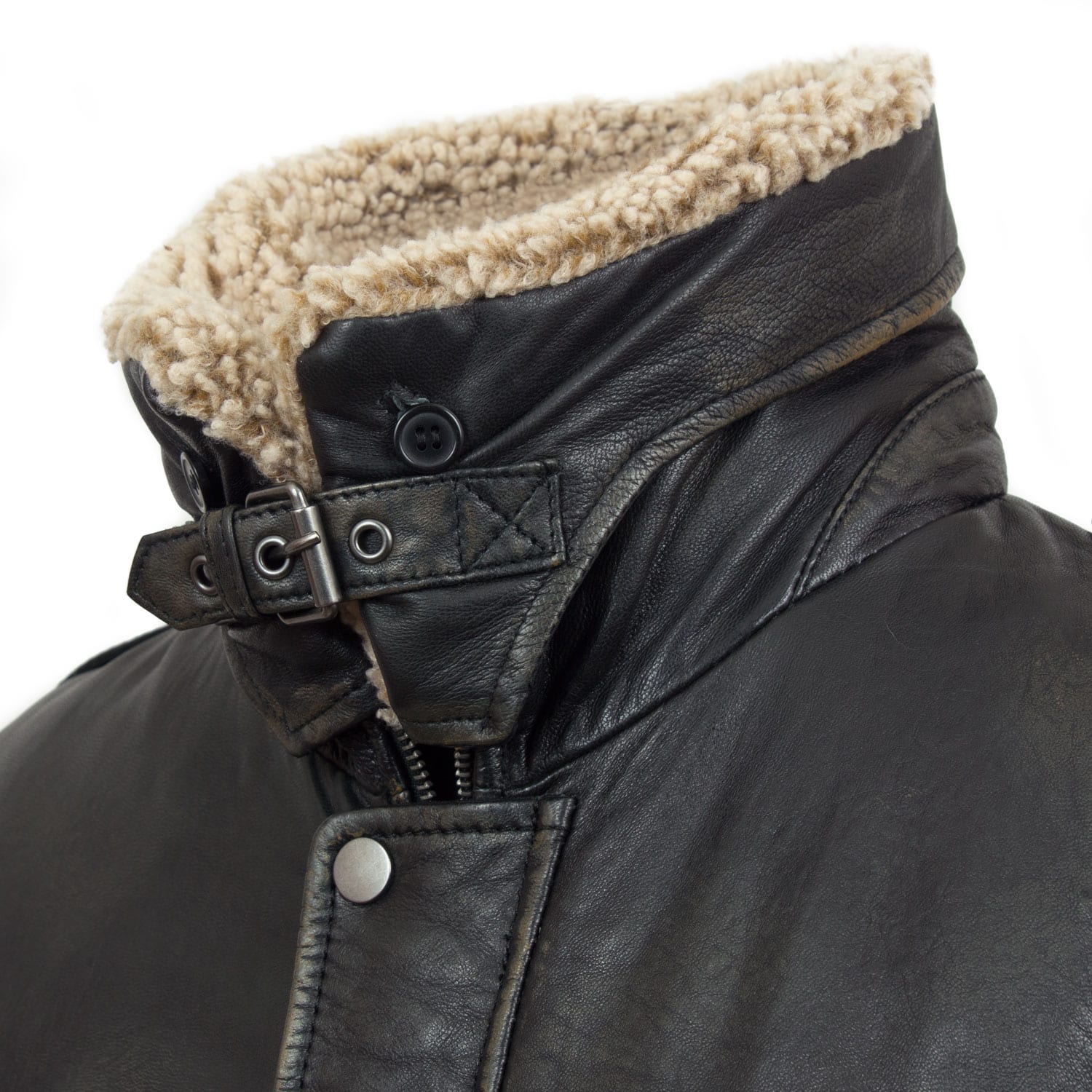 Archer Men's Black Collared Leather Jacket Hidepark Leather