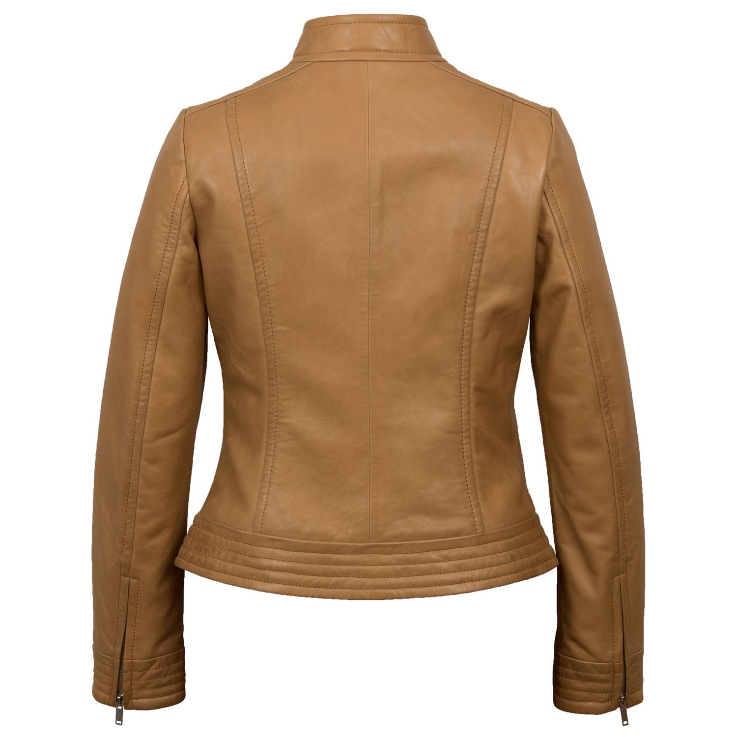 Evie Women's Tan Leather Jacket Hidepark Leather