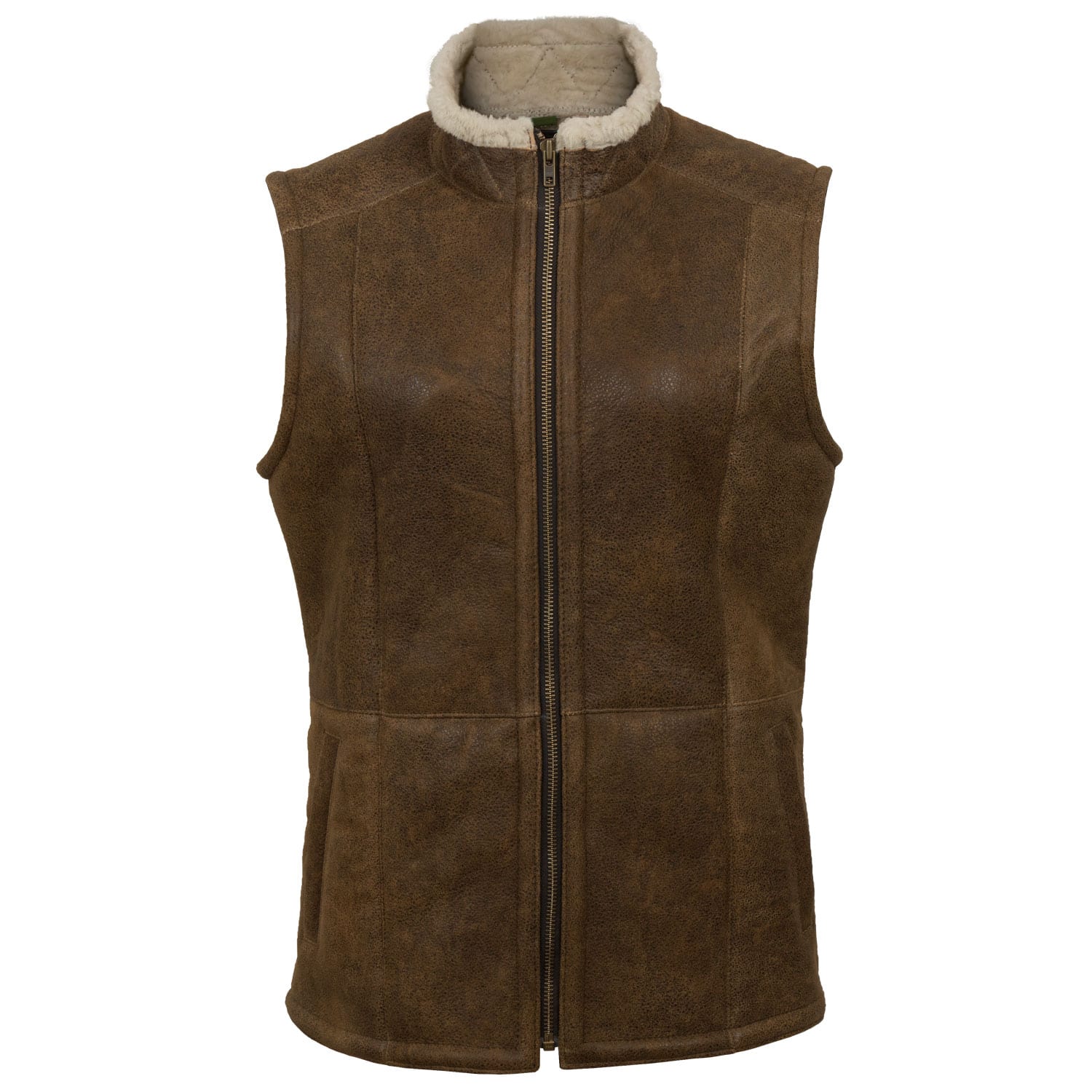 Gilly Women's Vintage Antique Sheepskin Gilet Hidepark Leather
